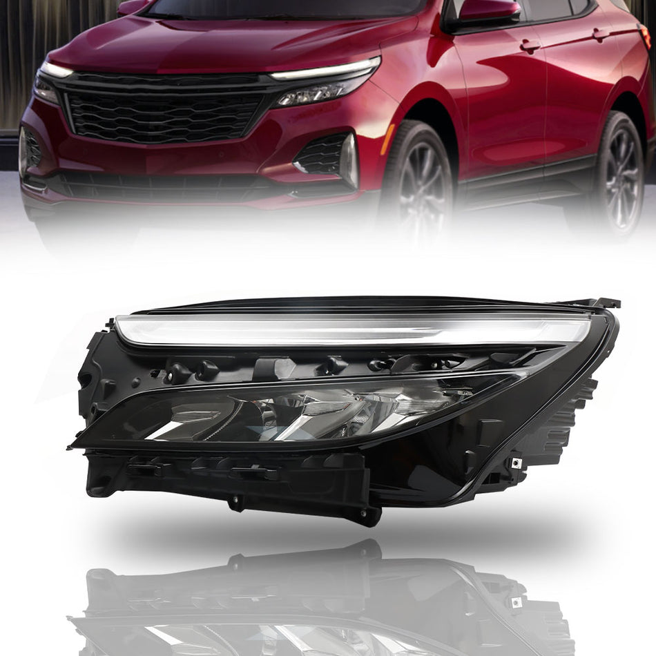 Labwork Left Side Headlight For 2022-2023 Chevy Equinox LT/RS LED Plated Housing