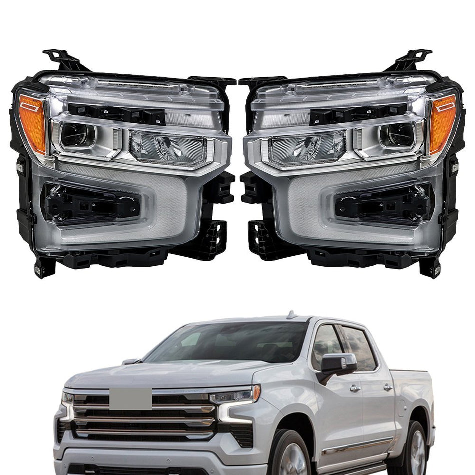 Labwork RH＆LH Headlight For 2022-2024 Chevy Silverado 1500 LTZ LED DRL Headlamp