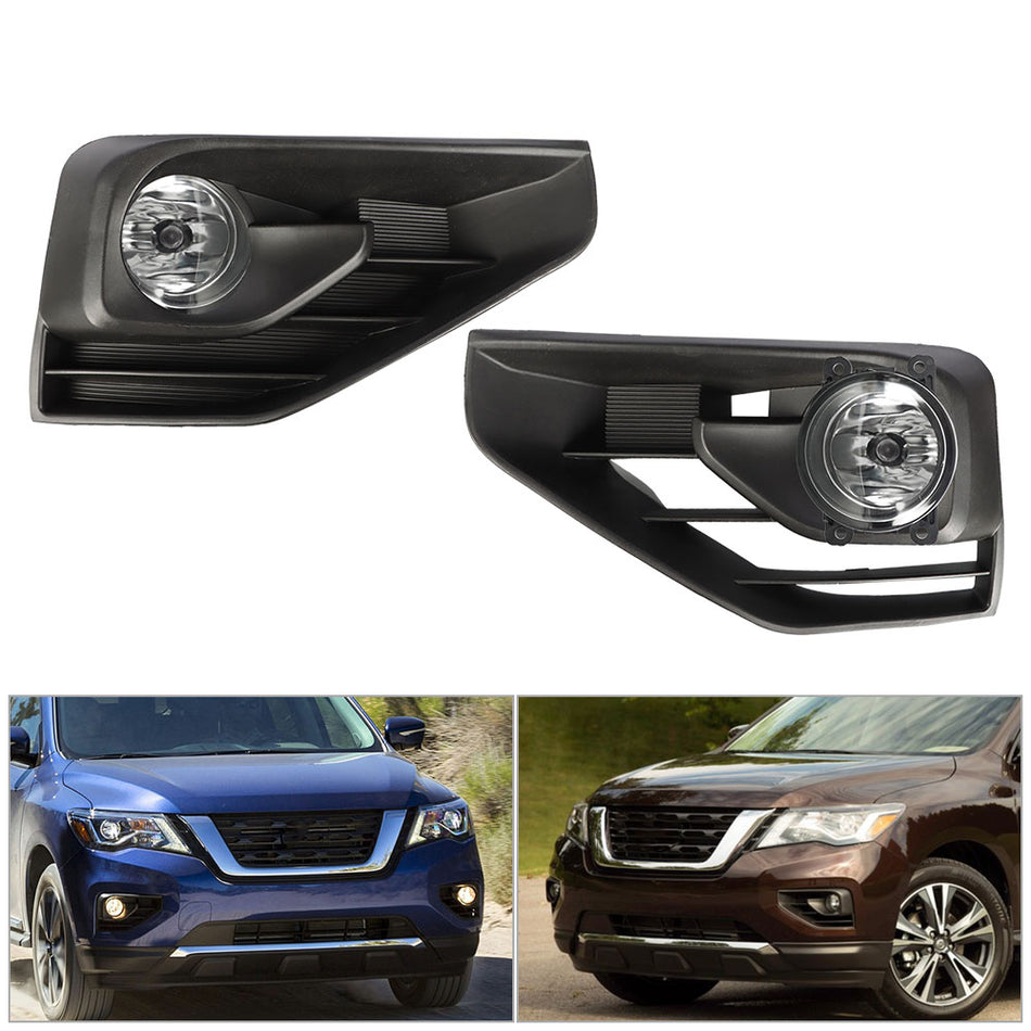 Labwork RH+LH Fog Light For 2017-2019 Nissan Pathfinder Clear Lens Wiring Switch