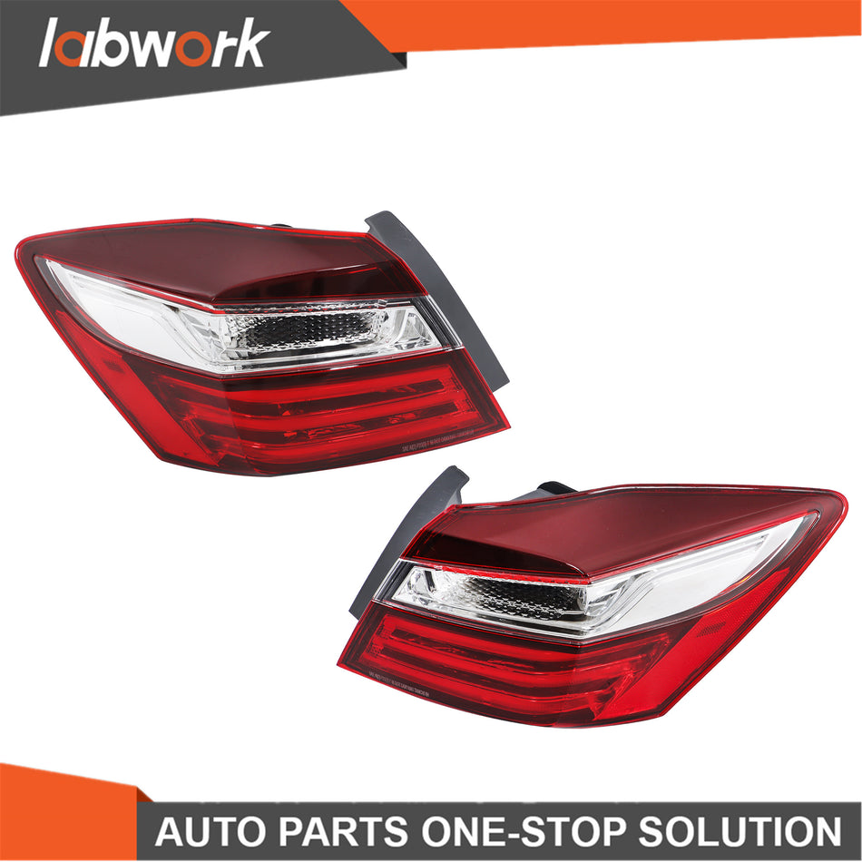 Labwork Tail Lights Assembly For 2016-2017 Honda Accord Sedan Passenger+Driver
