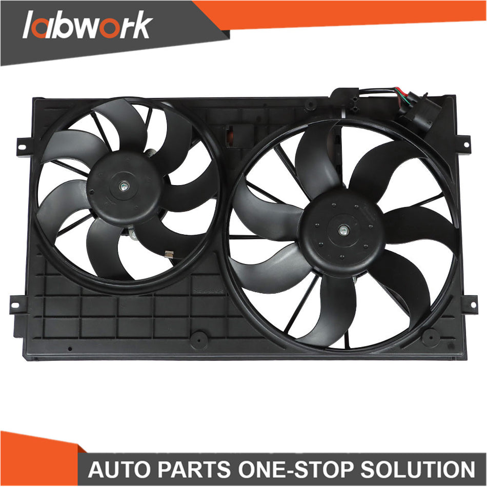Labwork Radiator Fan Assembly For 2005-2010 Volkswagen VW Golf Jetta Rabbit