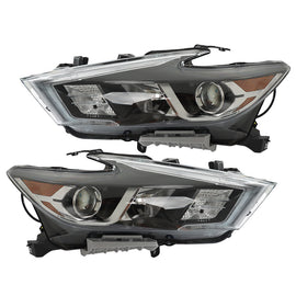 Labwork Left+Right Headlight For 2016-18 Nissan Maxima S/SL/SV Halogen w/LED DRL
