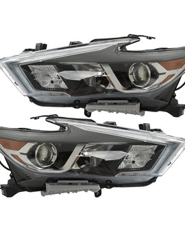 Labwork Left+Right Headlight For 2016-18 Nissan Maxima S/SL/SV Halogen w/LED DRL