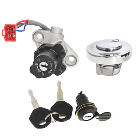 For Yamaha V-STAR 650 1100 1999-2016 Ignition Switch Fuel Cap Seat Lock Keys