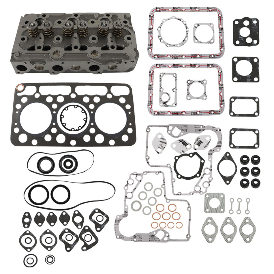 Complete Cylinder Head Assy & Full Gasket Kit For Kubota D750 D750B Engine