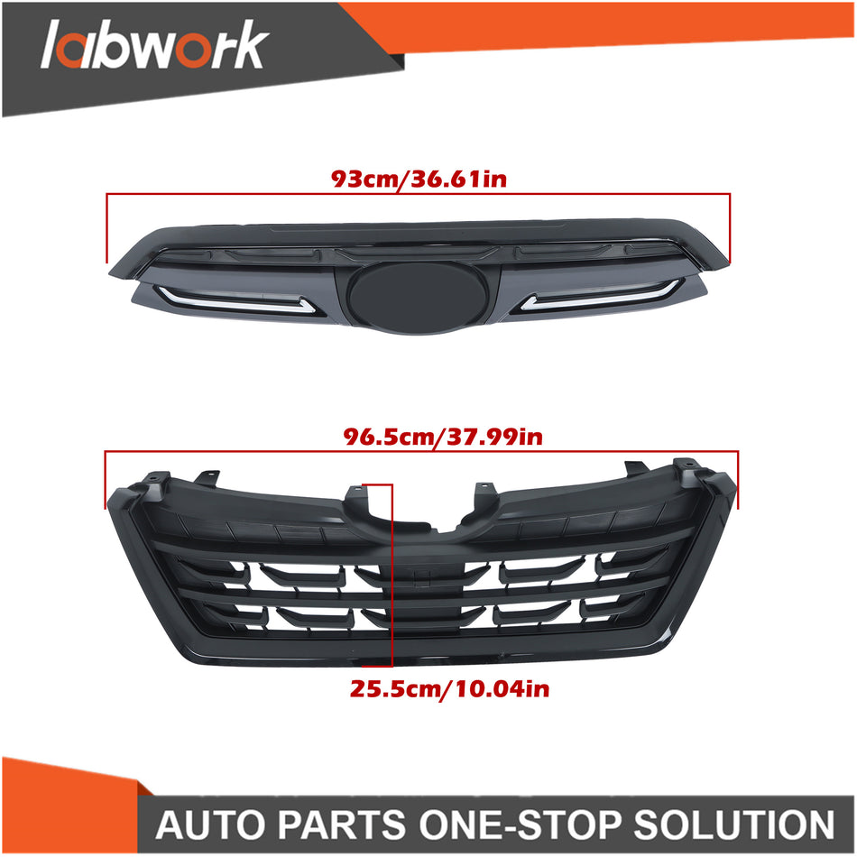 Labwork Front Bumper Upper Grille For Subaru Forester 2022-2024 Black Plastic