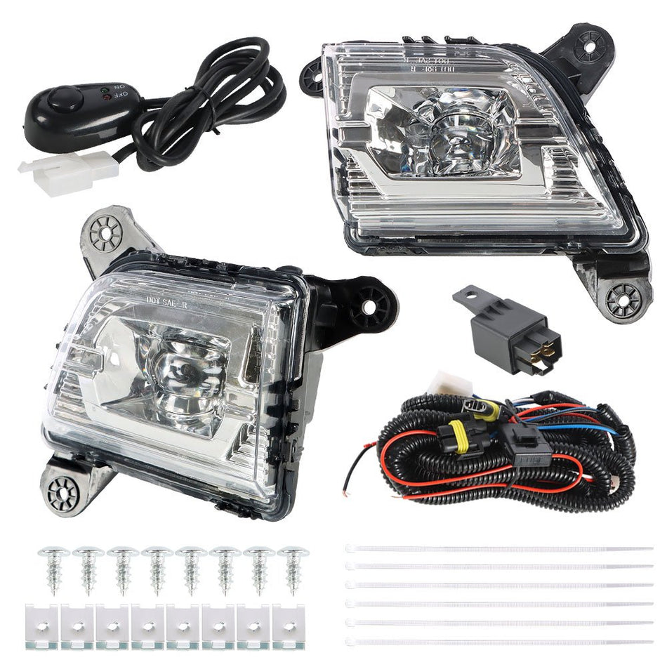 For Chevy silverado 2019 2020 1500w/Lamps+Switch LED Fog Lights Left+Right Side