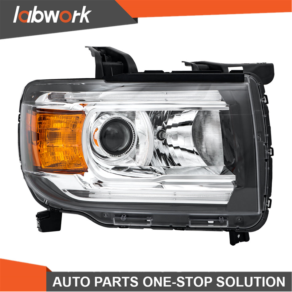 Labwork Headlights For GMC Canyon 2015-2022 Halogen W/LED DRL Projector Right