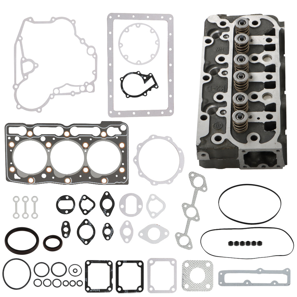 Complete Cylinder Head + Full Gasket Set For Kubota Engine D1005 16027-03043 New