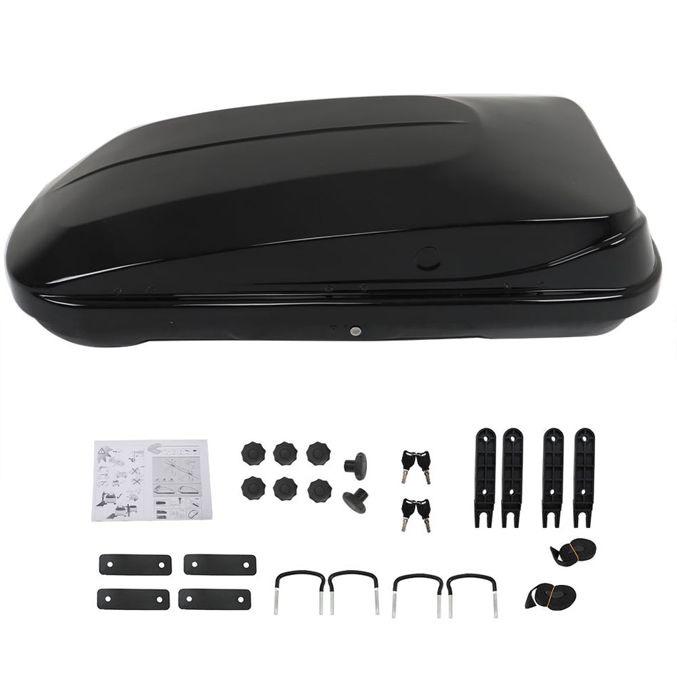 Labwork 2Key 14 ft3 Car Top Cargo Carrier Vehicle Roof Luggage Storage Box Black