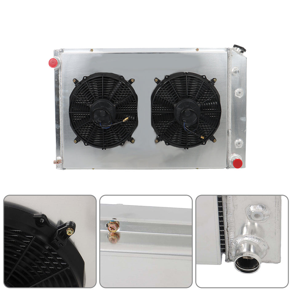 Labwork 4Row Radiator+Shroud Fan For 1973-1987 Chevy C/K C10 C20 C30 K10 K20