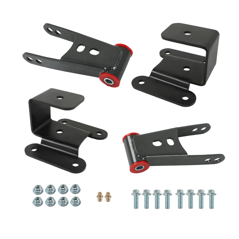 Labwork Drop Shackles Hangers Lowering Kit 2"-4" For 1994-02 Dodge Ram 2500 3500