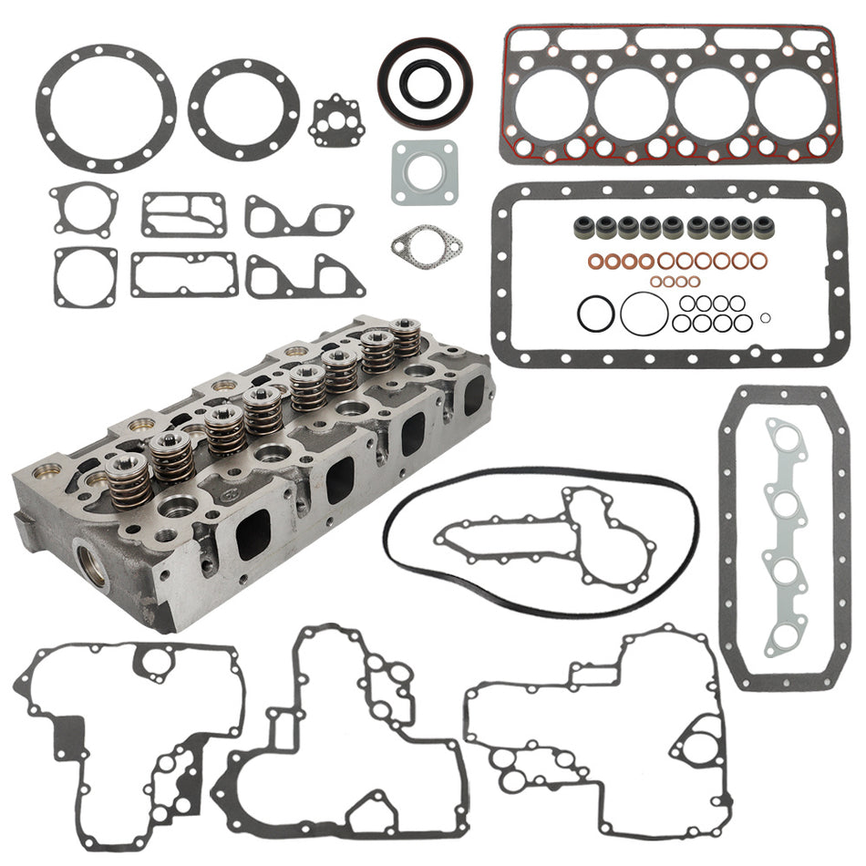 V1902 For Kubota Holland L553 L555 Thomas Cylinder Head with Full Gasket &Valves