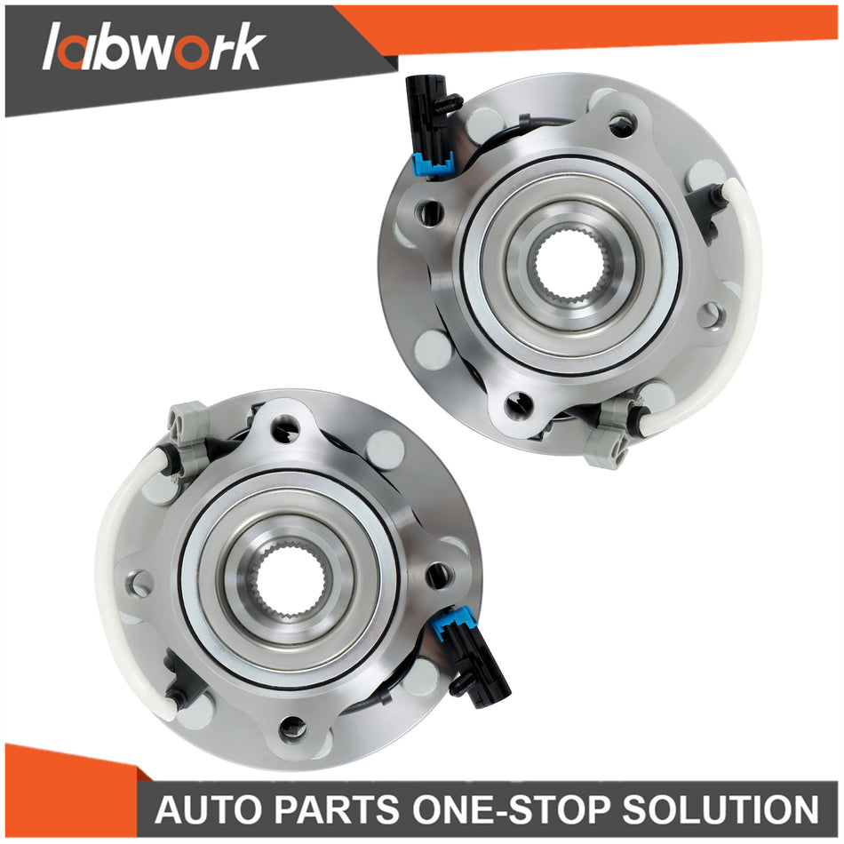 Labwork Pair Front Wheel Bearing Hub for Chevy Silverado GMC Sierra 2500 HD 4WD