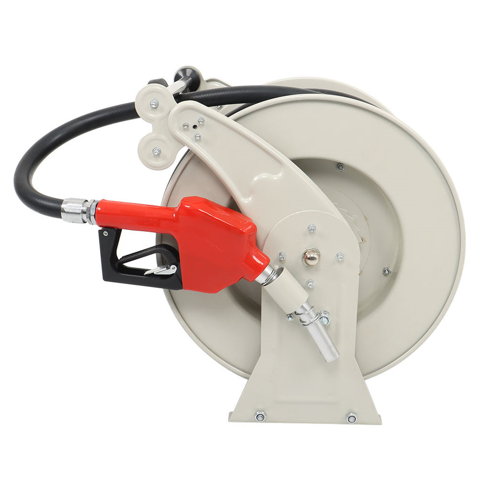 Diesel Hose Reel 3/4"x66' With Red Auto Refueling Gun Fuel Hose Reel Retractable