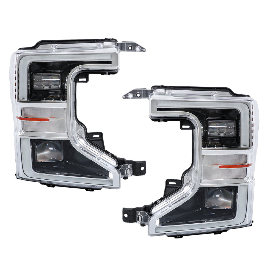 Labwork Left+Right LED Headlights For 2020-2022 Ford F250 F350 Chrome Housing