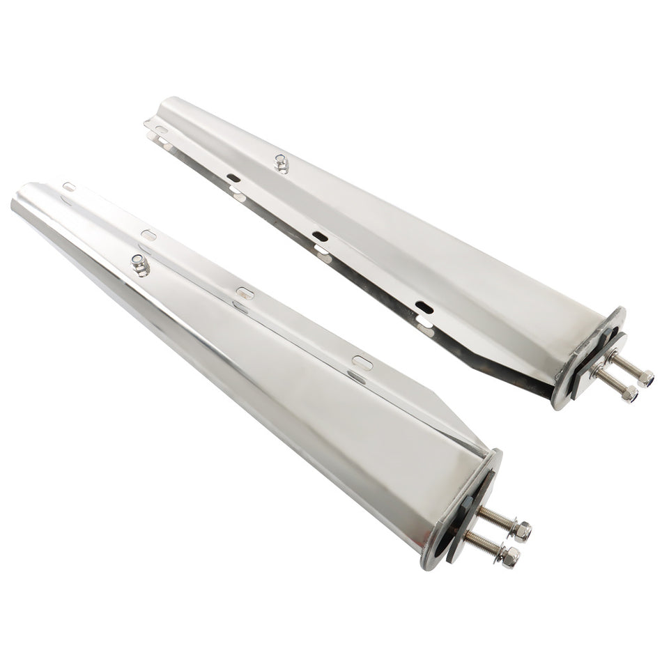 30" Straight Mud Flap Hanger Stainless Steel 1 1/8 Bolt Semi Truck Tapered