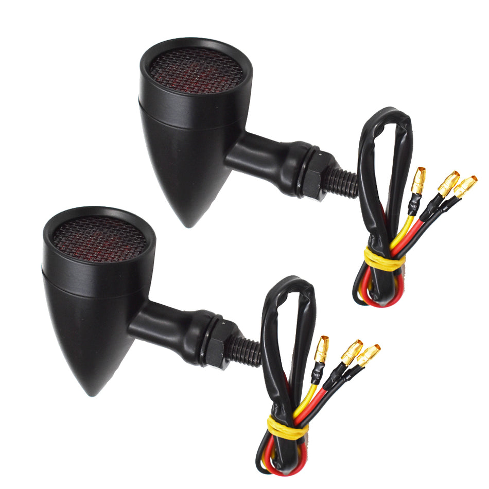 For Motorcycle Bobber Cafe LED Black Red Brake Running Turn Signal Tail Light