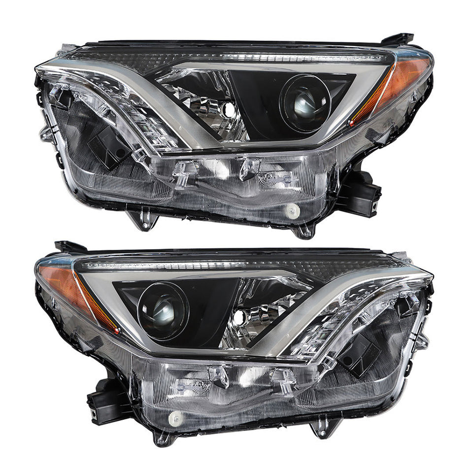 Halogen Projector Headlights Tube Bar Pair Left+Right For 2016-2018 Toyota Rav4