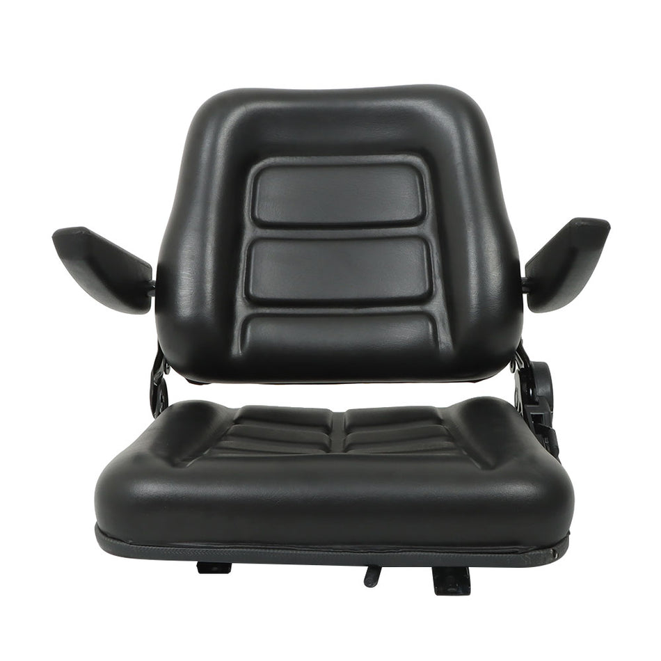 Universal Forklift Seat Foldable W/ Armrests Micro Switch For Tractor Excavator