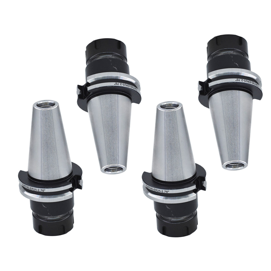 CAT40 ER25 Collet Chuck W. 2.76" Gage Length Chucks Tool Holder Set 4 PC