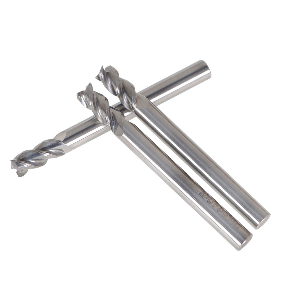 3 Pack 1/4" Alu-Power 3 Flute Regular Carbide End Mill For Aluminum
