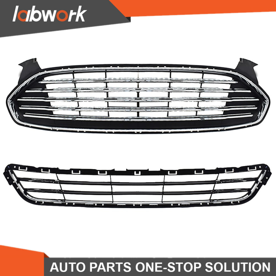 Labwork  Front Radiator Grille For 2013-2016 Ford Fusion/Mondeo Upper+Lower