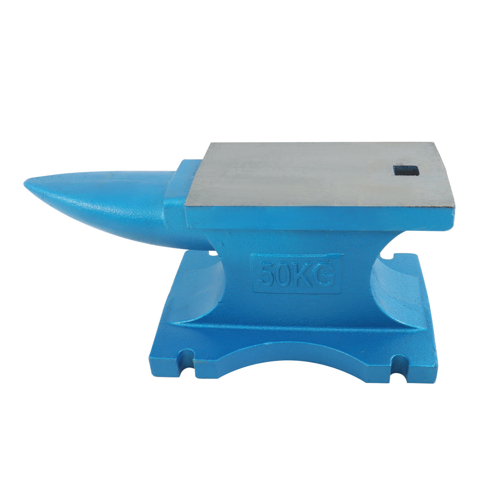 50KG Forged Iron Anvil 110LB Heat-Treated Long Radius Corners Blacksmithing
