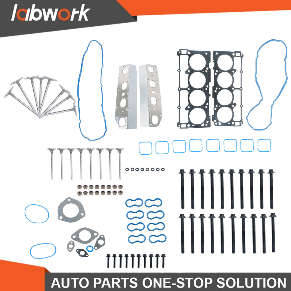 Labwork Head Gasket Set Intake Exhaust Valves Bolts For Chrysler 5.7L 2009-2015