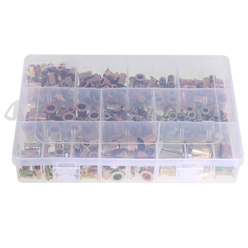Zinc Steel Rivet Nut Kit  Rivnut 300Pack Nutsert Assort 150Pcs Metric+150Pcs SAE