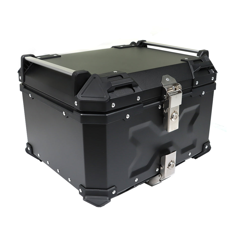 55L Motorcycle Top Case Tail Box Waterproof Luggage Scooter Trunk Storage Black