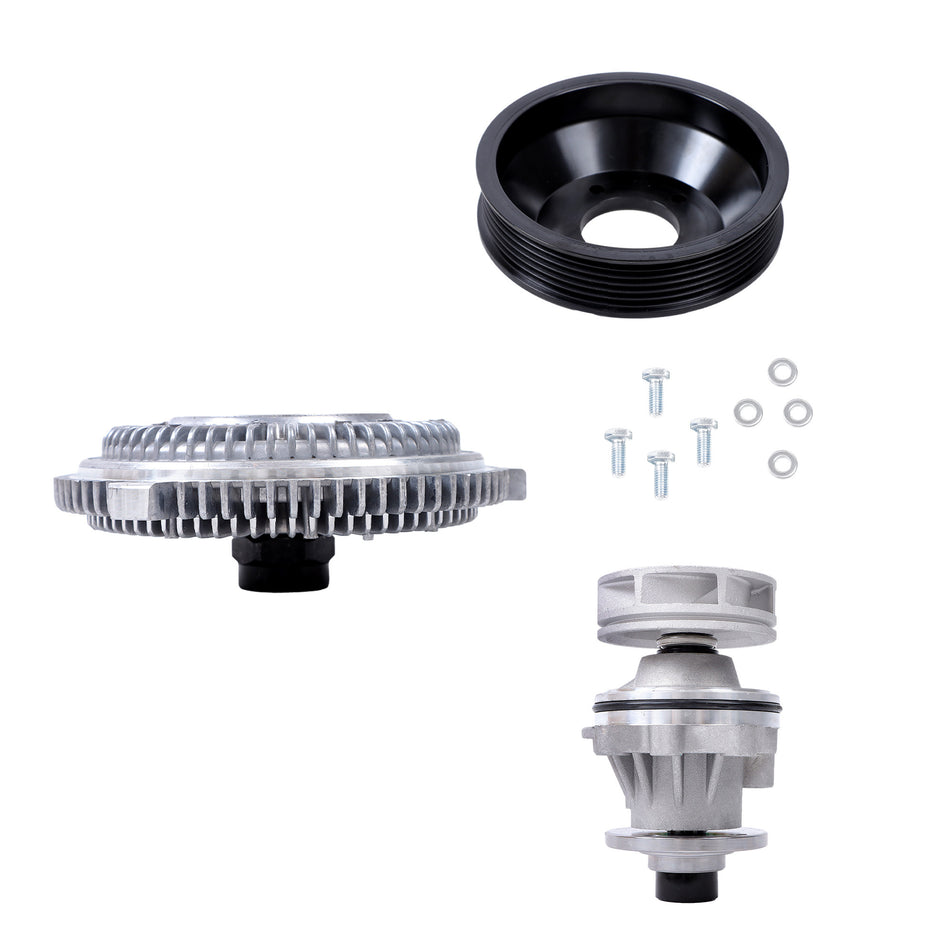Labwork Water Pump Metal Impeller Fan Clutch Pulley Kit for BMW E39 X5 E53 E46