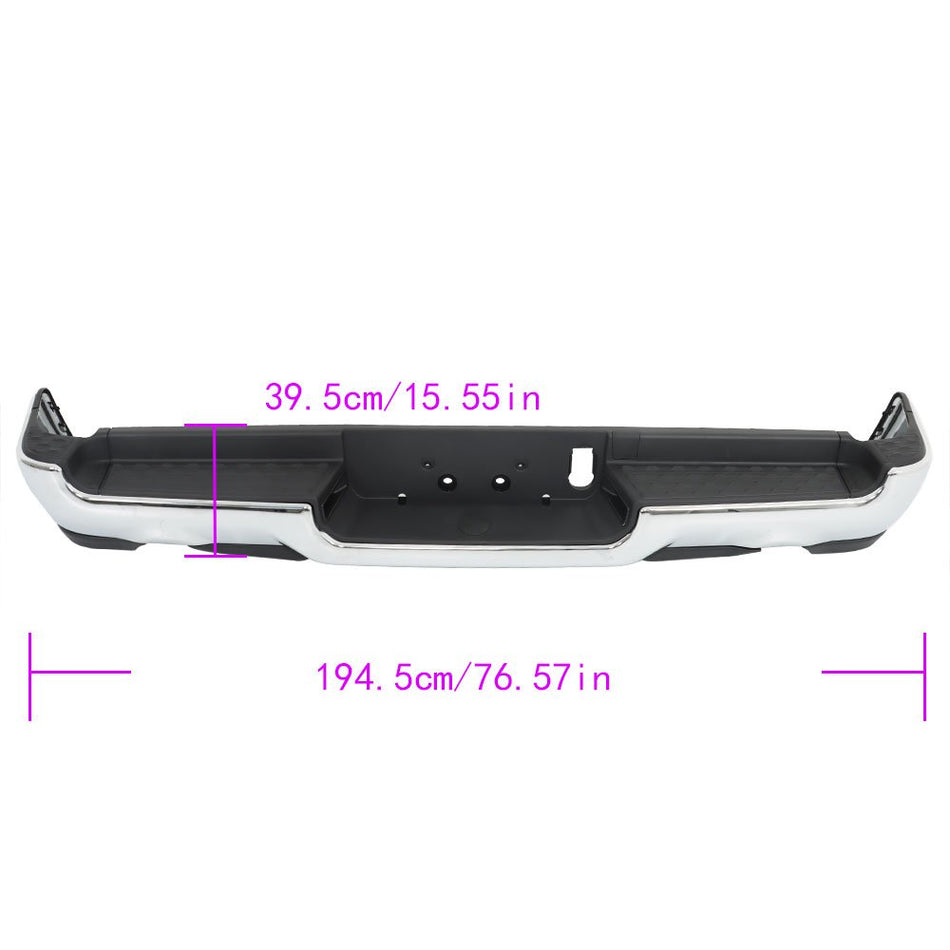 Labwork Rear Bumper For 2019-2022 RAM 1500 w/ Dual Exhaust Chrome Steel Assembly