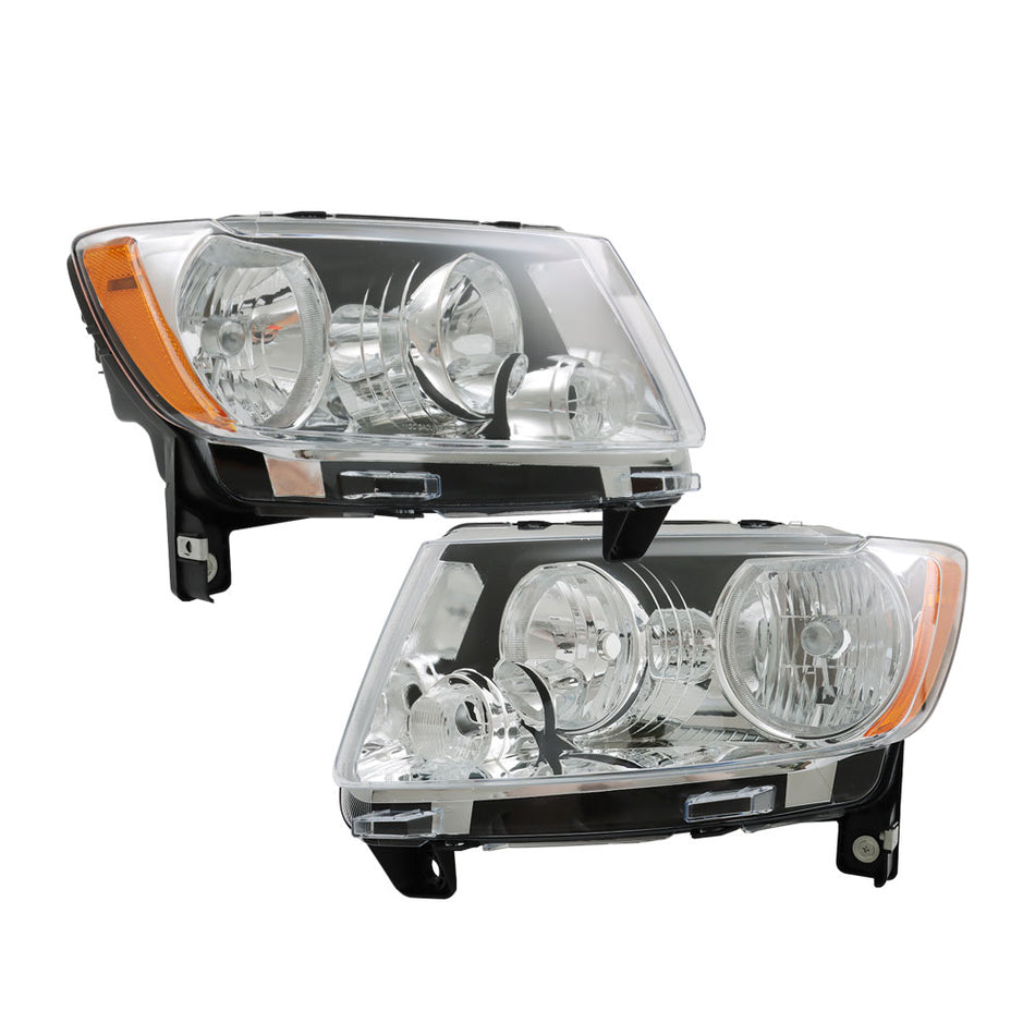 Labwork Headlights Assembly For Jeep Grand Cherokee 11-13&Compass 11-17 Halogen
