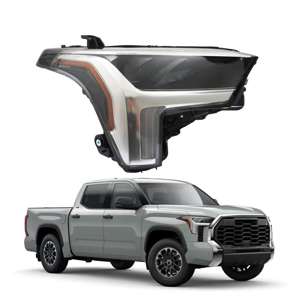 Labwork Right Headlight For 2022-2023 Toyota Tundra LED w/ Halogen Signal Black
