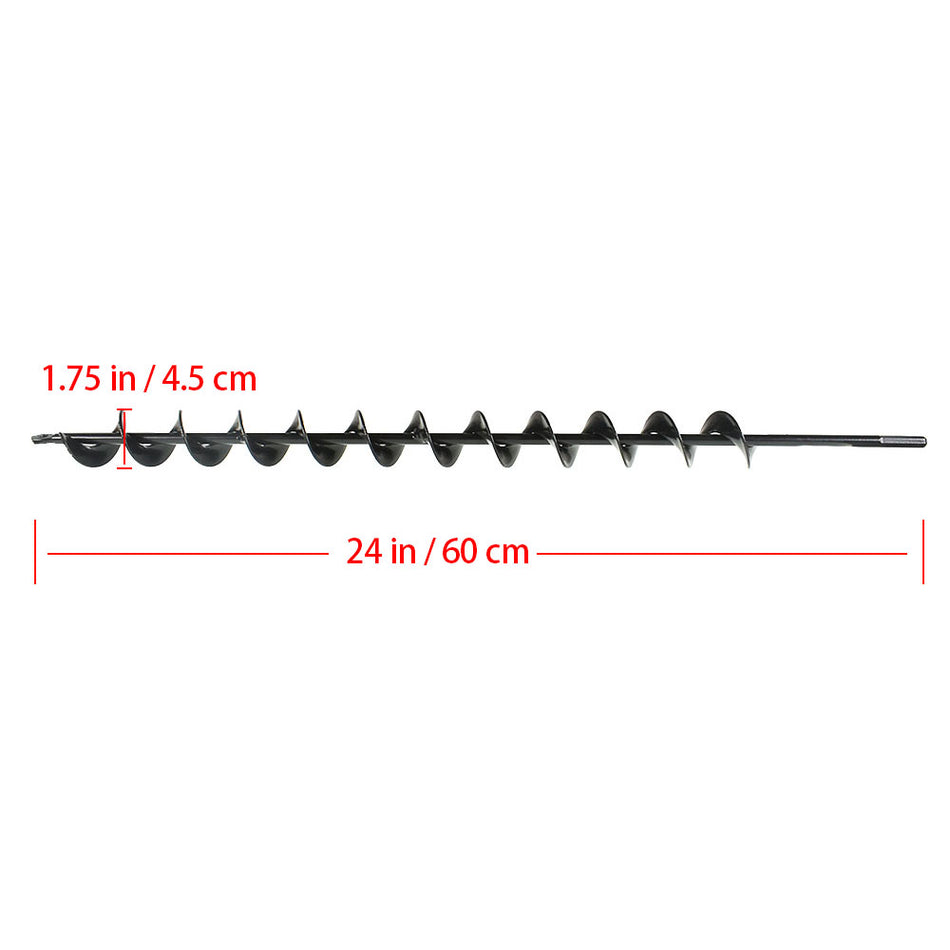Earth Ground Auger Drill Bit 1.75" x 24" Fits For Rapid Planter Bulb Plant Auger