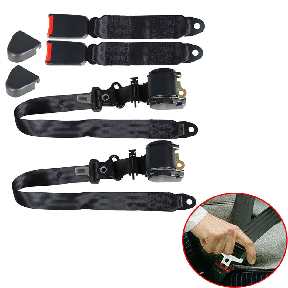 Labwork Universal 3 Point Retractable Seat Belt For Jeep CJ YJ Wrangler 82-95