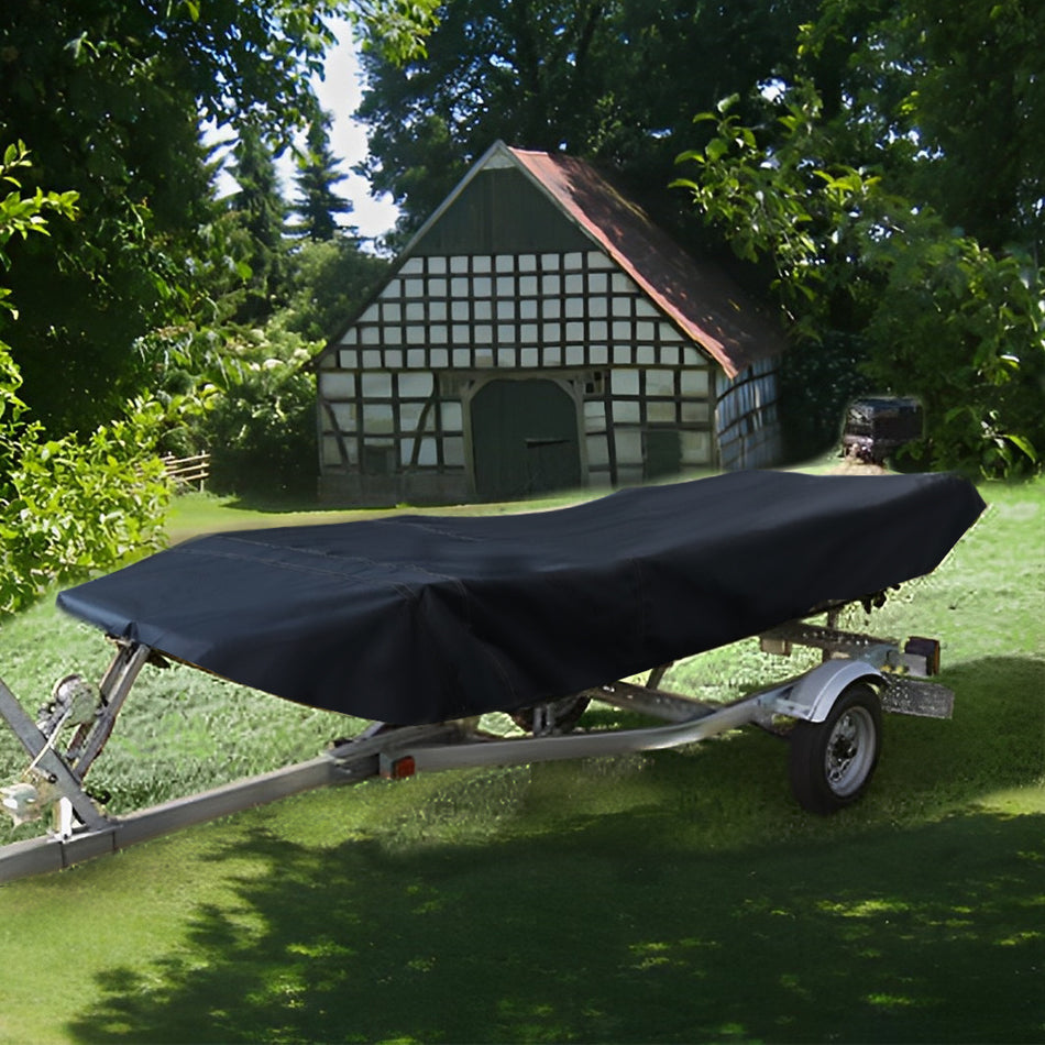12ft 14ft 16ft 18ft Waterproof Heavy Duty Towable For Jon Boat Cover Black 600D