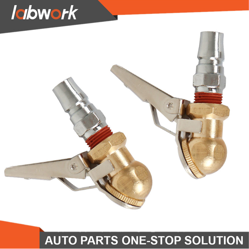 Labwork 2Pack Closed Ball Tire Chuck with Clip 1/4" FNPT Locking Air Chuck