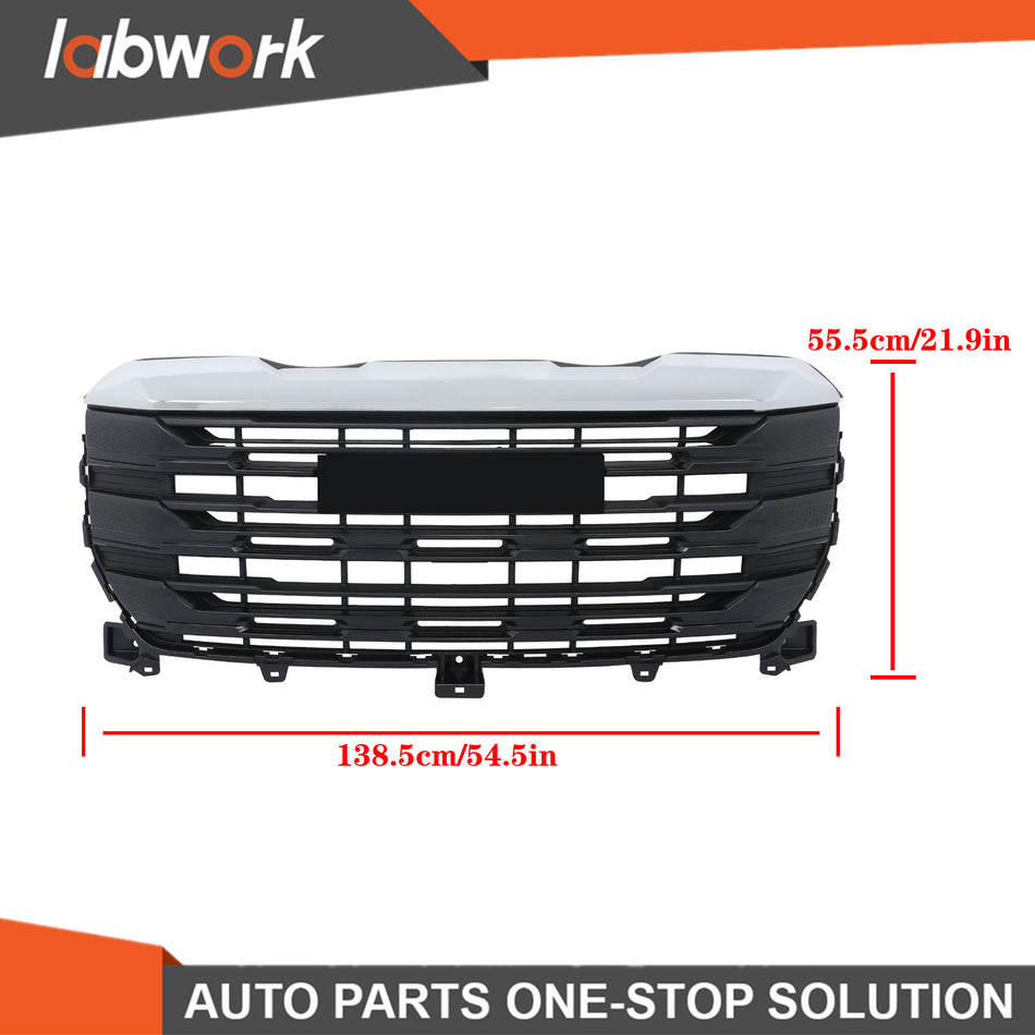 Labwork Front Upper Bumper Grille For 22-2024 GMC Sierra 1500 Pro Plastic Black