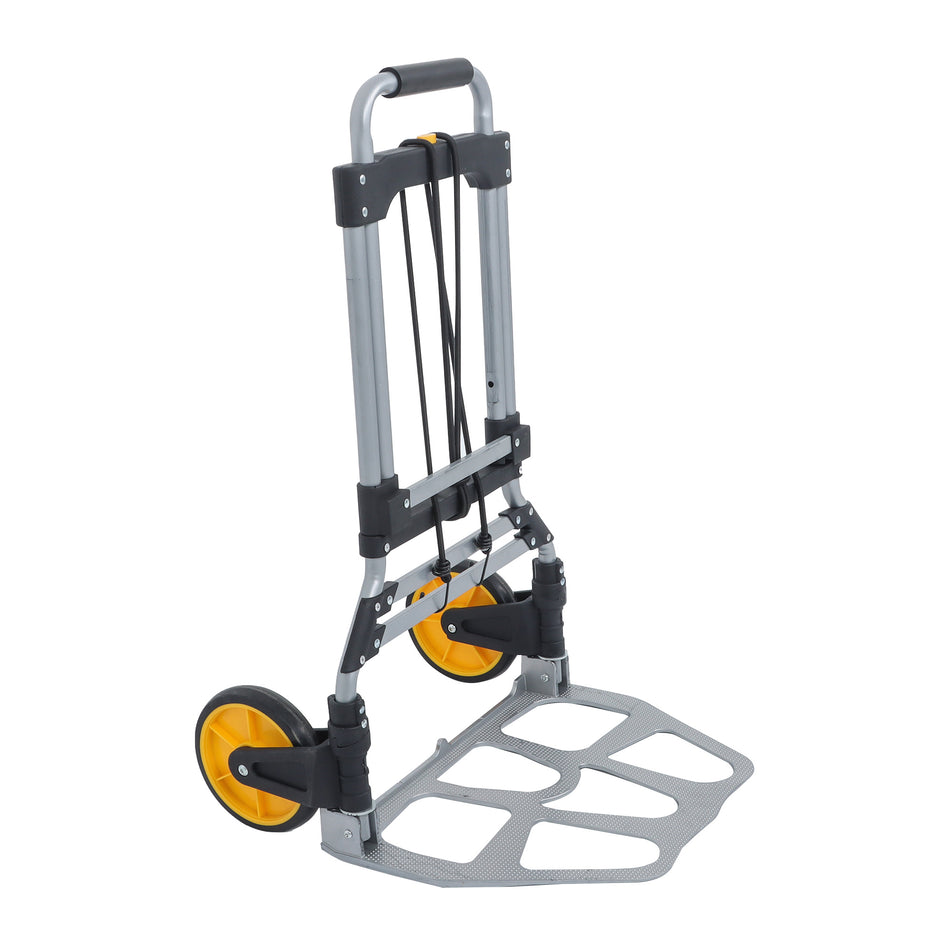 Foldable Hand Dolly Cart Alloy Steel 264Lb Capacity W/ 7" Wheels & Elastic Rope