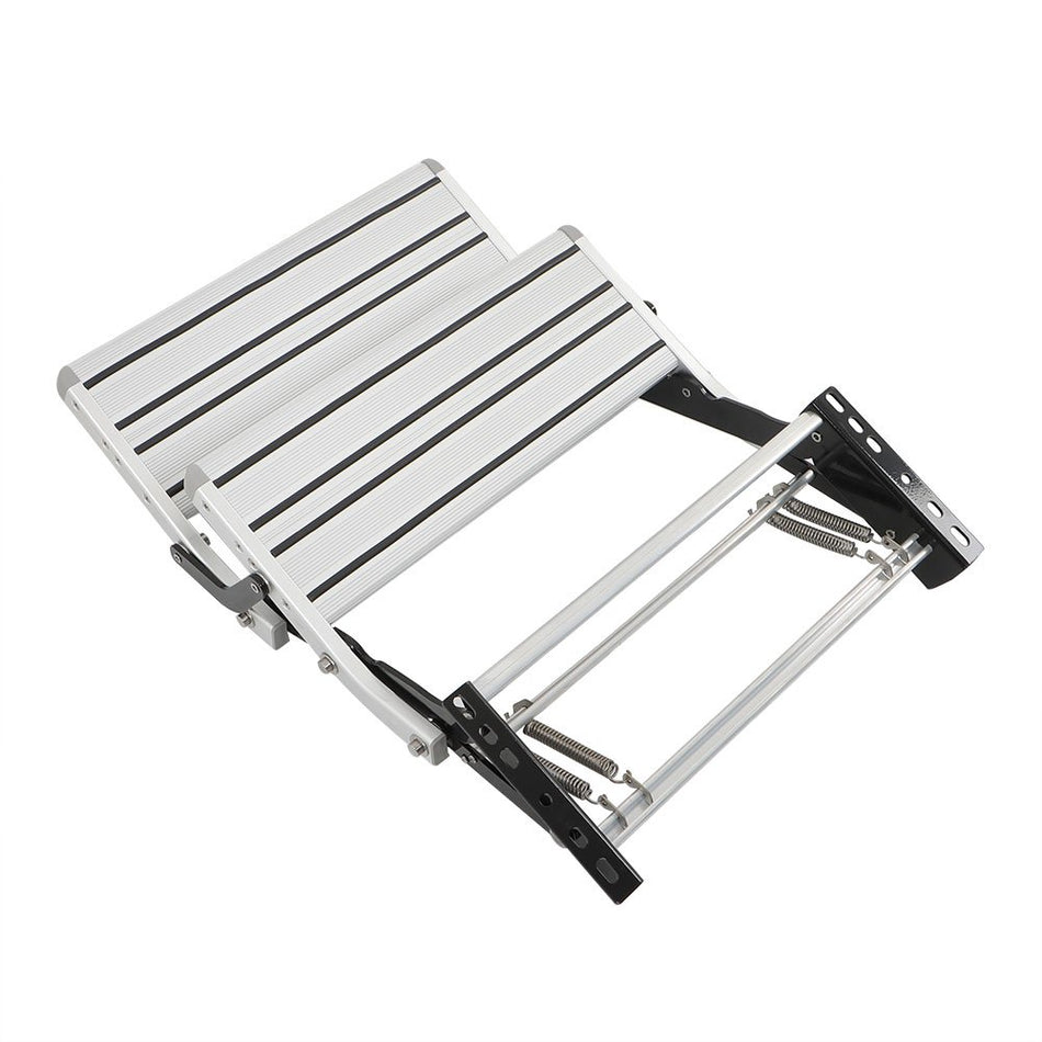Labwork Aluminum 2 Step Pull Out Retractable 21.65''W Steps Stair Anti-Slip
