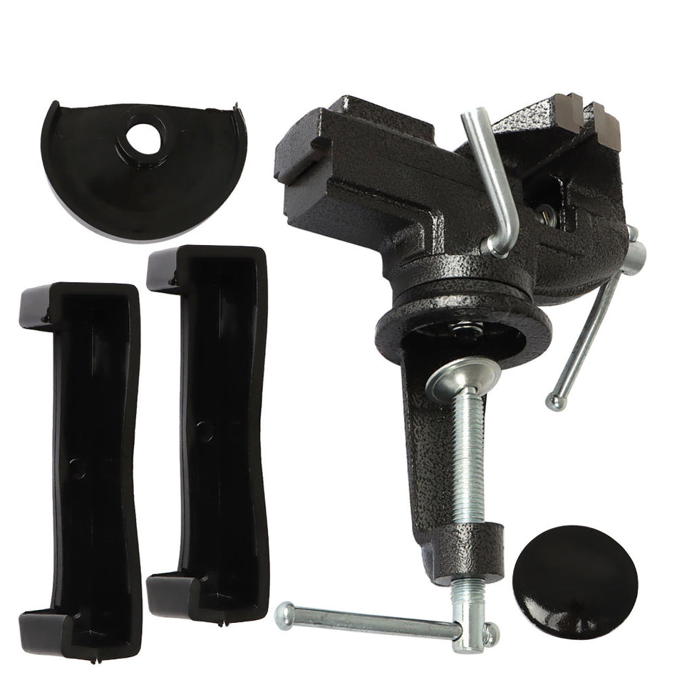 Black  360° Swivel Base Bench Clamp Home 80mm Universal Table Vise