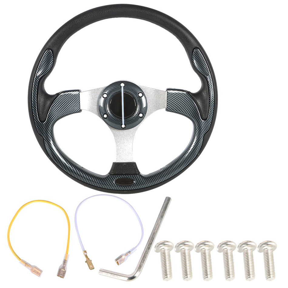 NEW 12.5 inch Carbon Fiber Steering Wheel for Yamaha EZGO Club Car Golf Cart