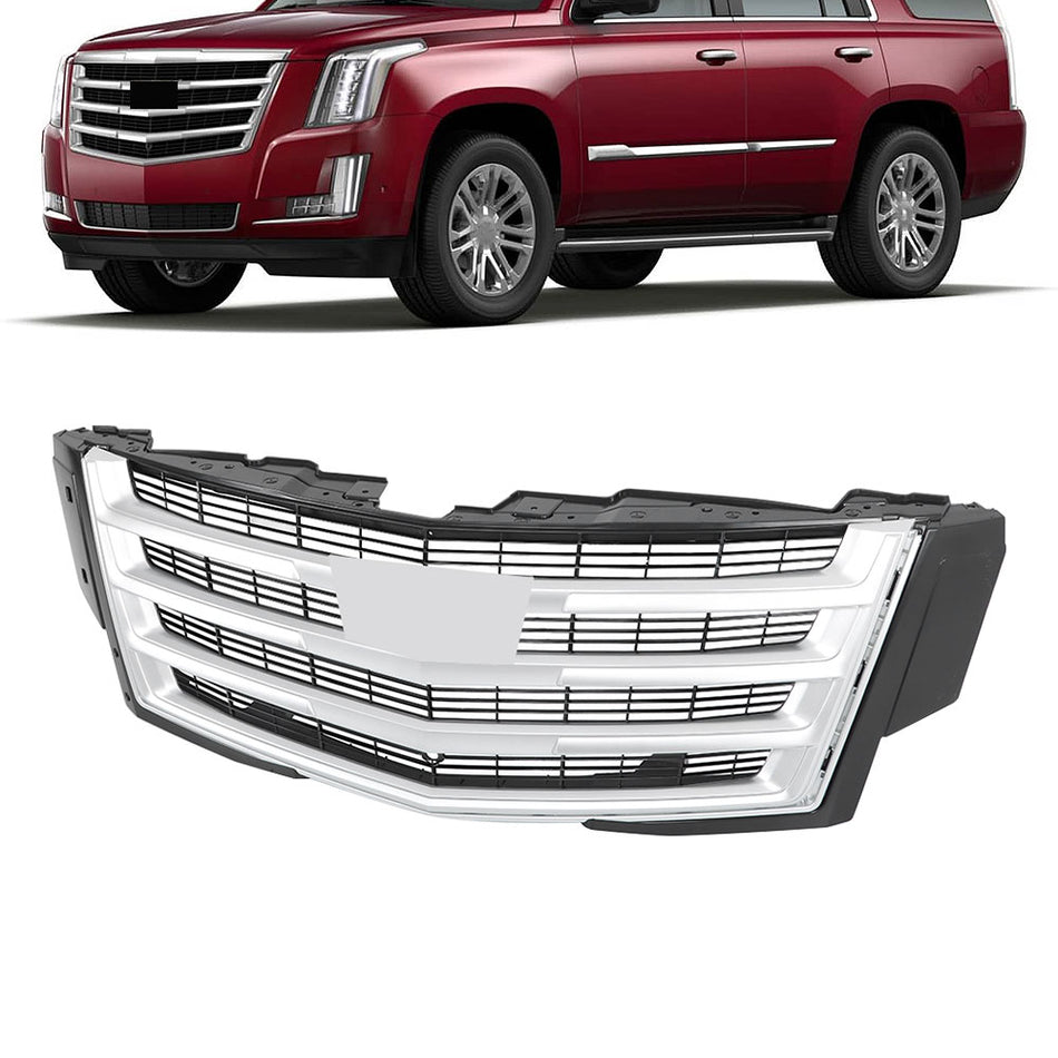 Labwork Bumper Grille Front Mesh Silvery Grey For Cadillac Escalade 2015-2020
