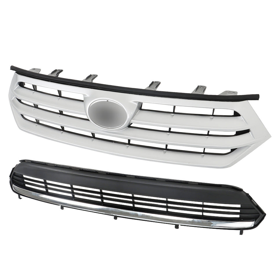 Labwork Front Bumper Upper&Lower Grille For Toyota Highlander 2011-2013 Plastic