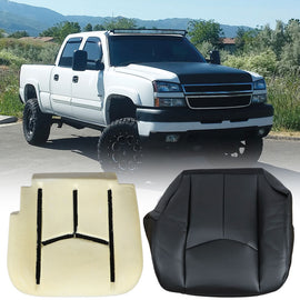 Labwork Driver Bottom Seat Cover&Foam Cushion For 03 04-2006 Chevy Silverado Blk