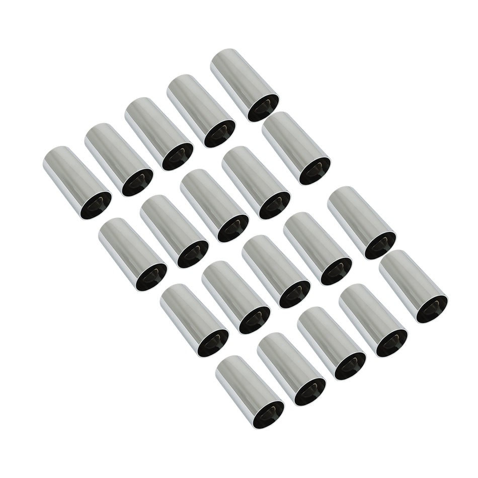 Lug Nut Covers Plastic 33mm 4-1/4" Screw-On Flat Top Cylinder Chrome Set Of 20