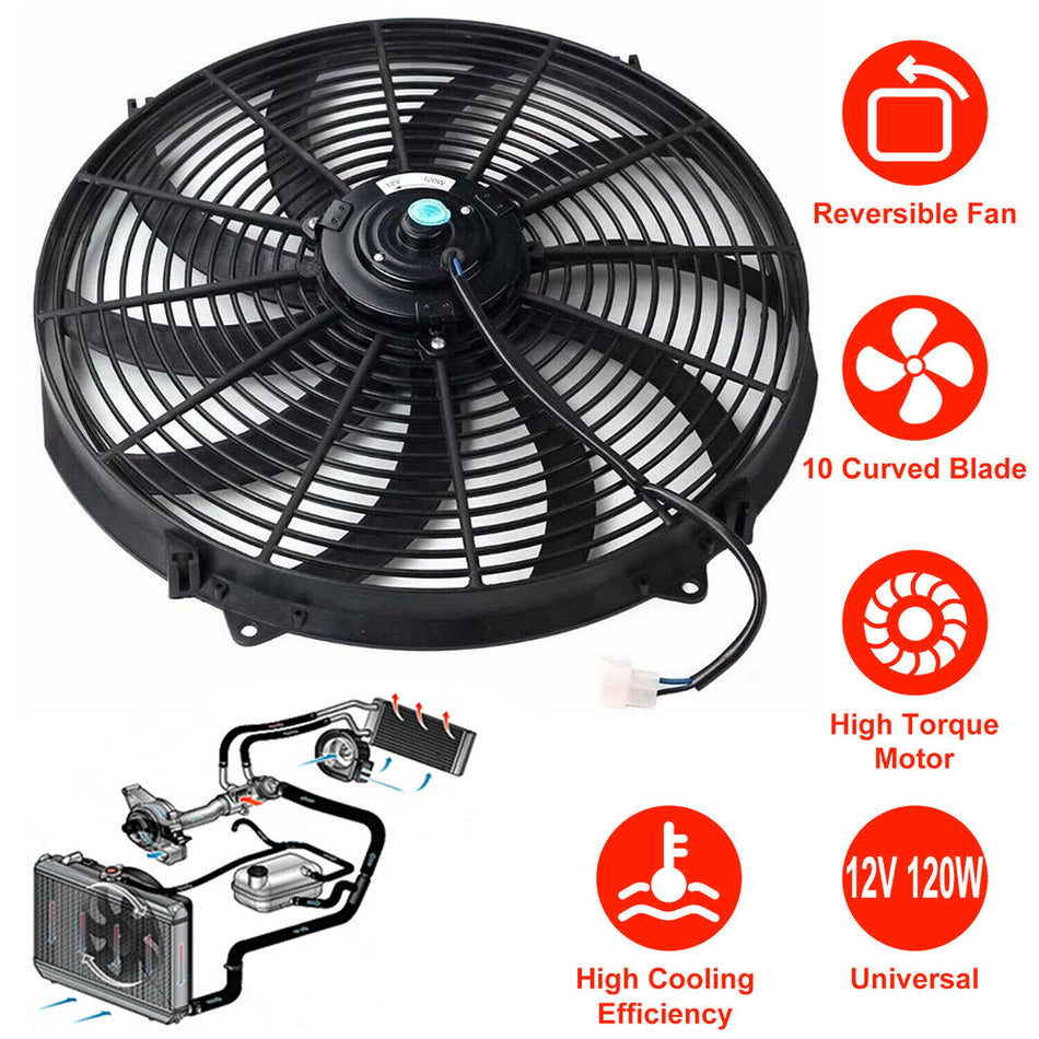 ?Labwork 16" Electric Radiator Fan Thermostat Wiring Switch Relay Kit 3000 CFM