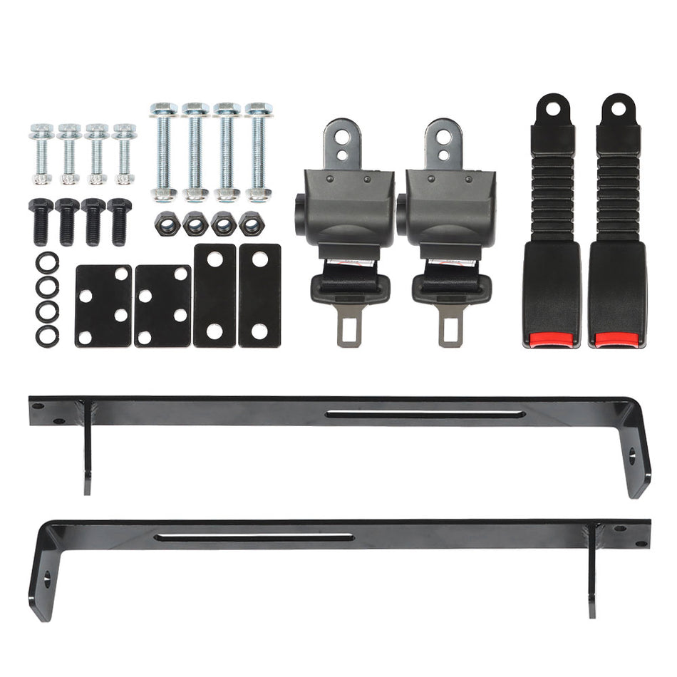 New 2 Passenger Retractable Seat Belt & Bracket Kit For E-Z-G-O Yamaha Club Car